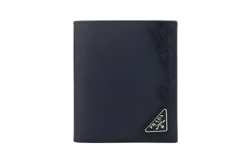 PRADA Saffiano Leather Wallet Unisex Marine Blue
