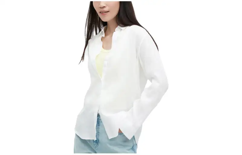 UNIQLO Shirts Women's White Square Collar Moderate Other