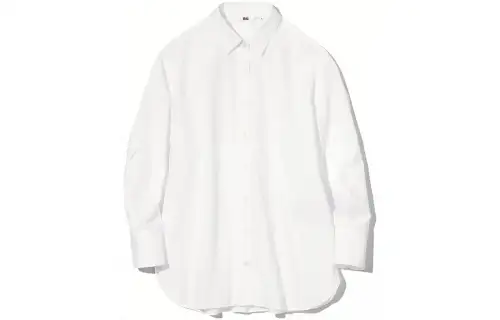 UNIQLO Shirts Women's White Lapel Moderate Shirt