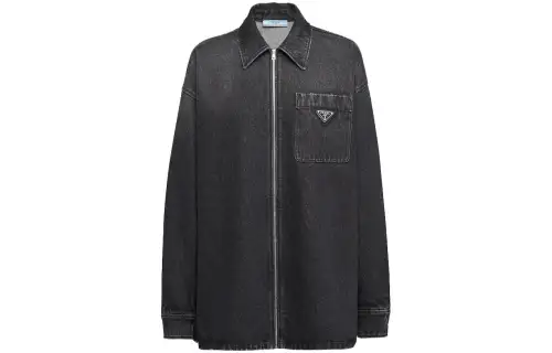 PRADA Shirts Women's Gray Lapel Moderate Other