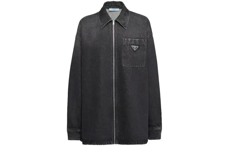 PRADA Shirts Women's Gray Lapel Moderate Other