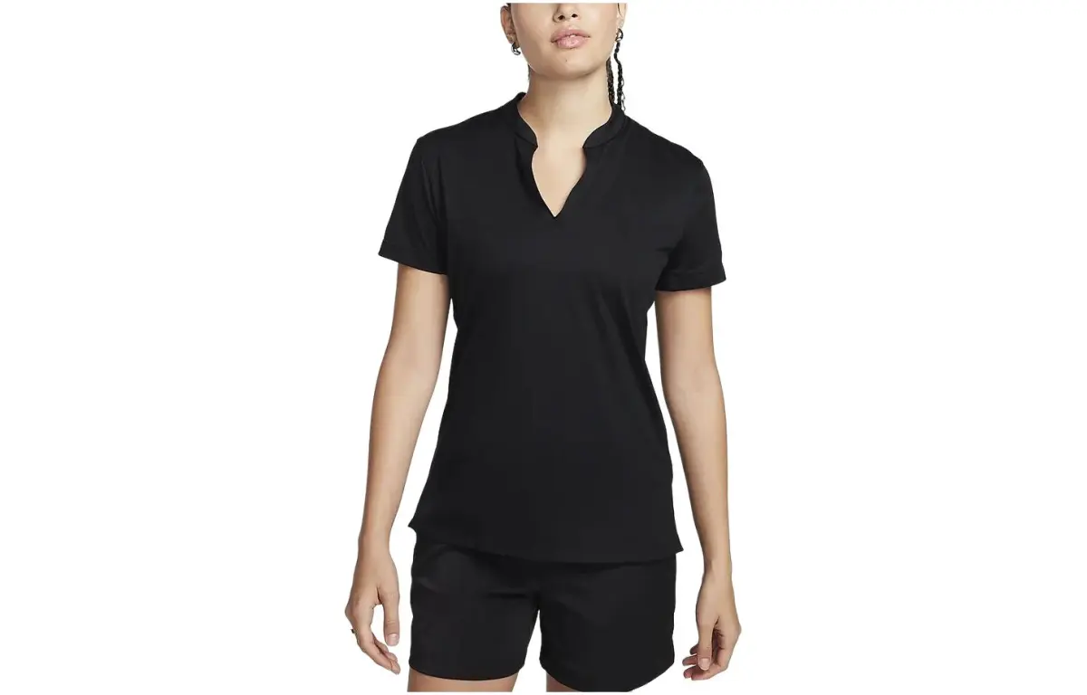 Nike T-Shirts Women's Black V-neck Moderate Straight Fit