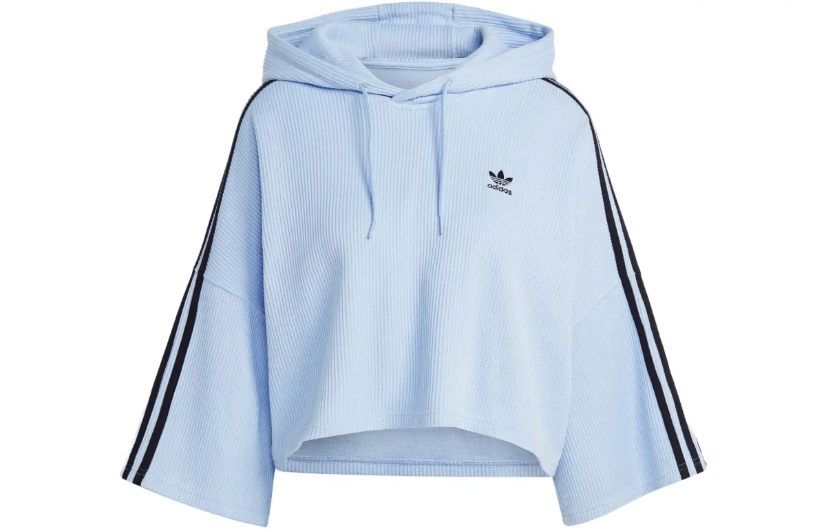 Adidas Originals CROP HOODIE Sweatshirt Women's Light Pink Blue