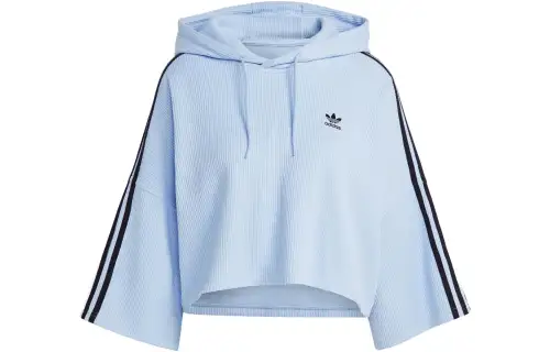 Adidas Originals CROP HOODIE Sweatshirt Women's Light Pink Blue