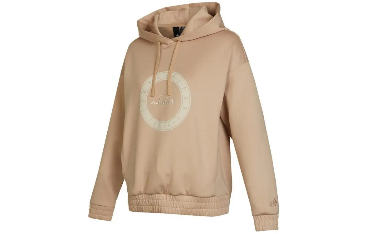 Adidas Sweatshirts Women's Khaki Hooded Moderate Regular