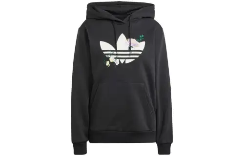 Adidas Flower Embroidery Hoodie Black