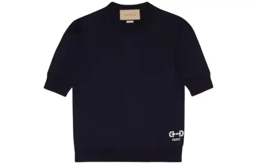 GUCCI Knitwear Women's Blue Crew Neck Moderate Other