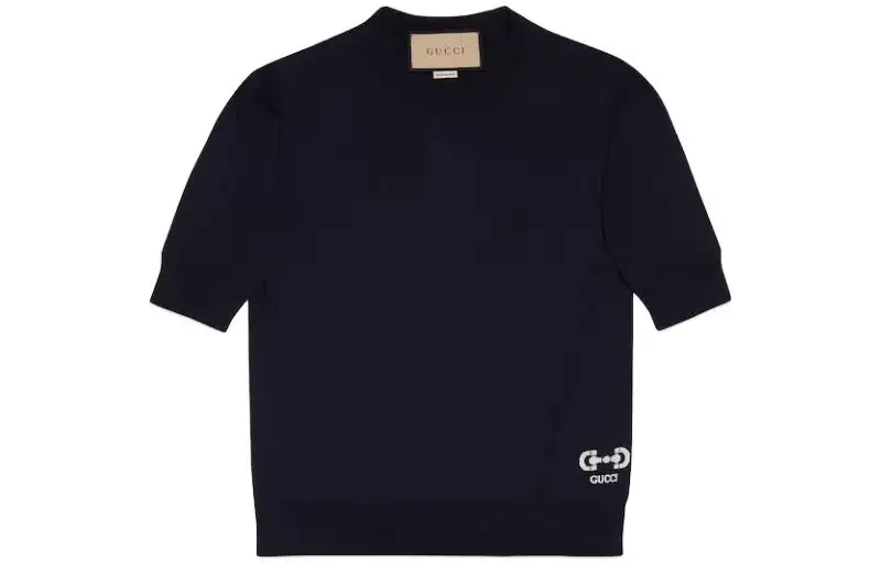 GUCCI Knitwear Women's Blue Crew Neck Moderate Other
