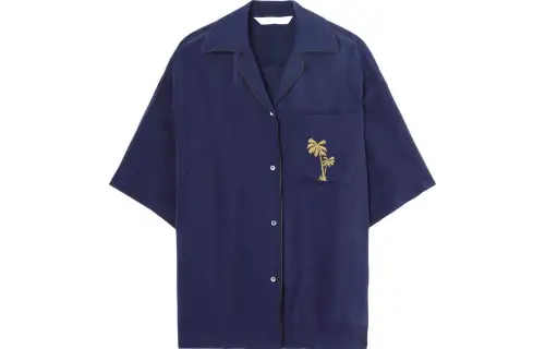 Palm Angels embroidered bowling shirt