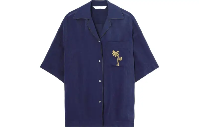 Palm Angels embroidered bowling shirt