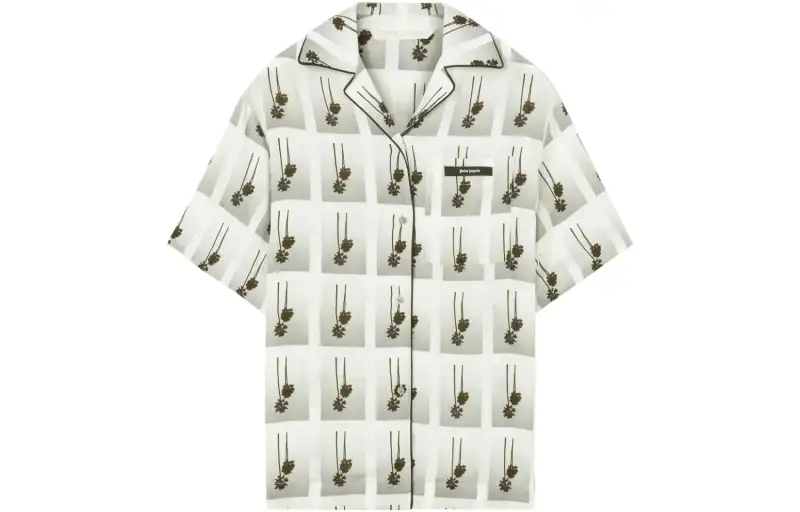 PALM ANGELS Mirage Palm Tree Print Short Sleeved Shirt