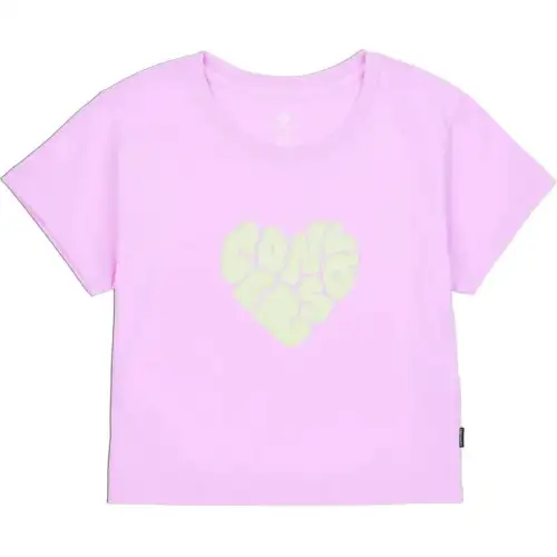 Converse T Shirts Women's Lilac Crew Neck Moderate Straight Fit