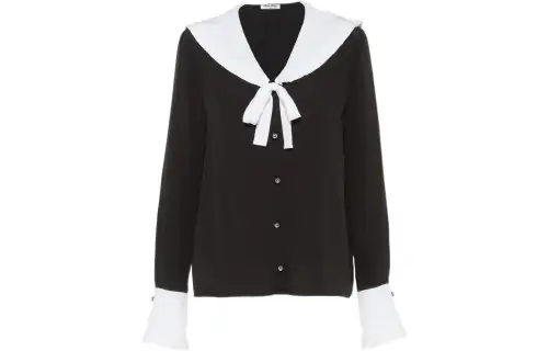 MIU MIU Shirts Women's Black Lapel Moderate Other