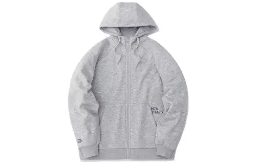ANTA Sweatshirts Women's Gray Hooded Moderate Cardigan