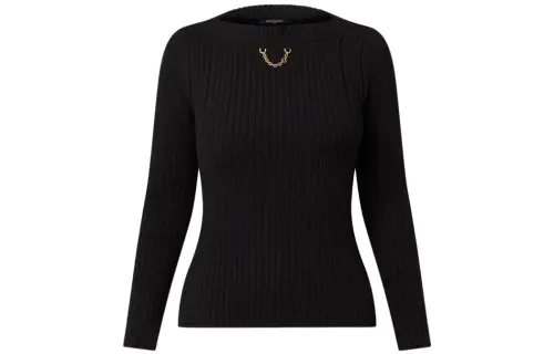 LOUIS VUITTON Ribbed Knit Bateau Pullover