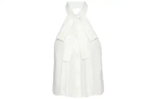 PRADA Crêpe De Chine Jacquard Top 'White'