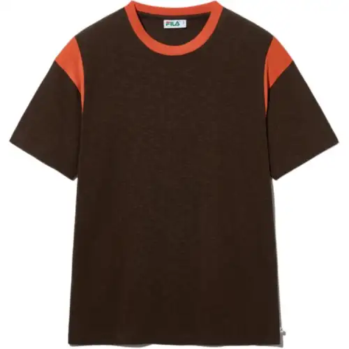 FILA T Shirt Overseas Version Unisex Brown