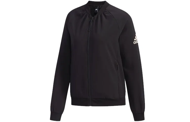 Adidas Jackets Women's Black Baseball Collar Moderate Pilot