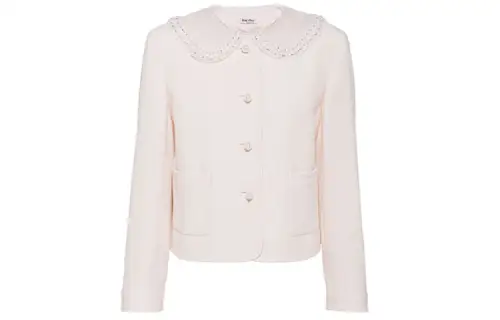 MIU MIU Jackets Women's White Lapel Moderate Other