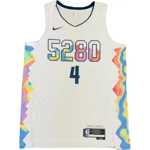 Nike NBA Westbrook Westbrook Nuggets 2024/2025 Season City Edition Jersey No. 4 Alphanumeric Sleeveless Pullover Basketball Vest Men's White
