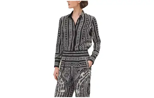 HERMES Shirts Women's Multicolor Square Collar Moderate Other