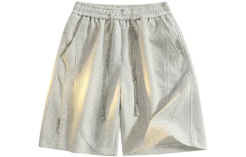 JEANSWEST Retro solid comfortable elastic design soft breathable travel sports trousers, trend fashionable light and thin shorts for men and women, American style, loose straight fit, floral print, drawstring, mid rise
