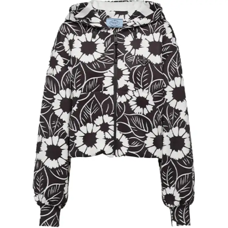 PRADA Jackets Women's Black Hooded Moderate Other