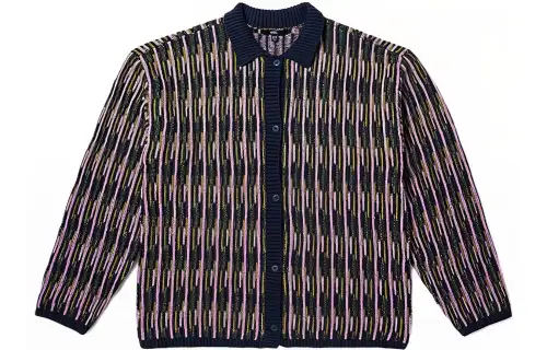 Vans Knitwear Women's Dark Blue Lapel Moderate Cardigan
