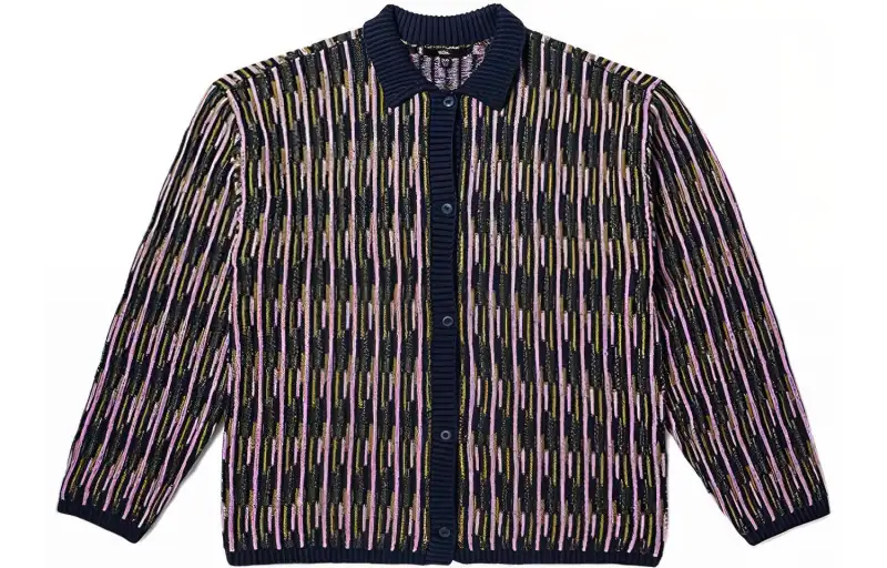 Vans Knitwear Women's Dark Blue Lapel Moderate Cardigan