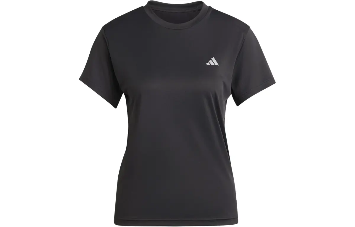 Adidas T-Shirts Women's Black Crew Neck Moderate Nipped-in Waist