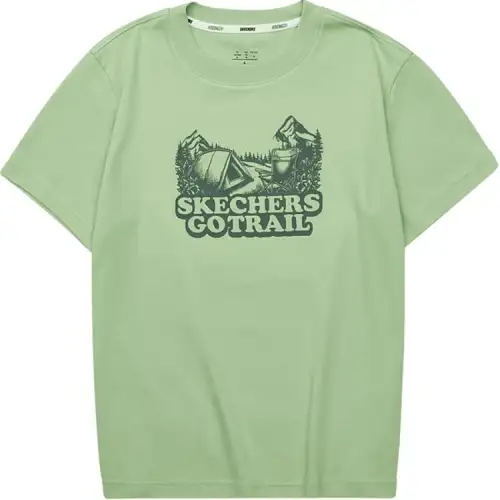 Skechers Drop Shoulder Sleeve T Shirt Women's Gardenia Green