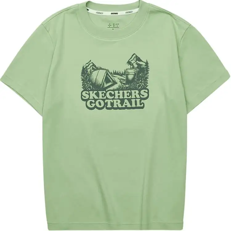 Skechers Drop Shoulder Sleeve T Shirt Women's Gardenia Green