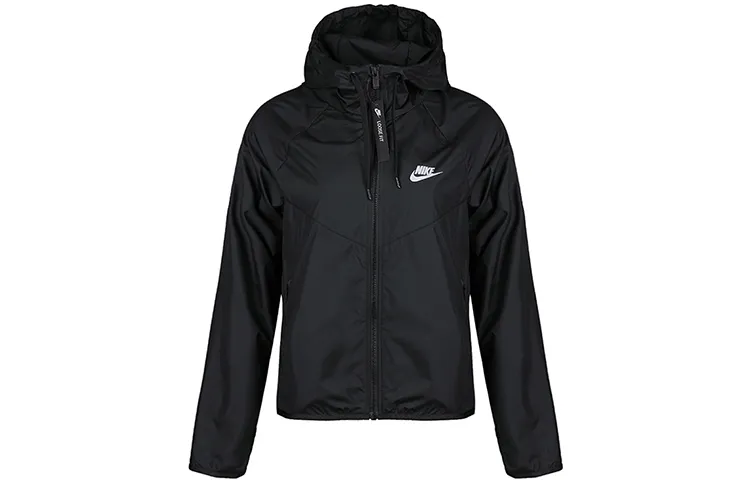 Nike Jackets Women's Black Hooded (Non-detachable) Moderate Nipped-in Waist