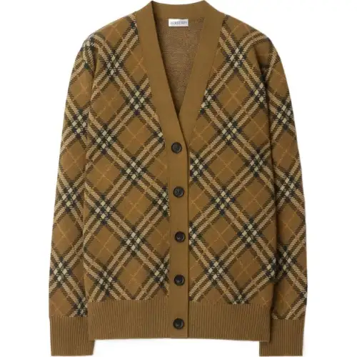 Burberry check wool-mohair cardigan
