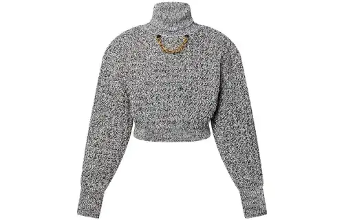 LOUIS VUITTON Knitwear Women's Gray Turtleneck Moderate Other