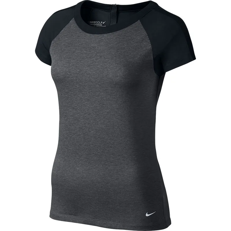 Nike T-Shirts Women's Black Crew Neck Moderate Straight Fit