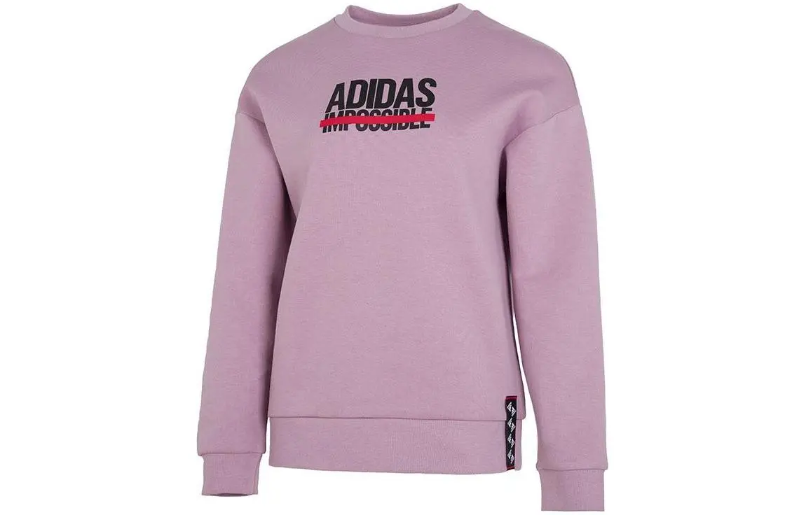 Adidas Sweatshirts Women's Purple Crew Neck Moderate Regular