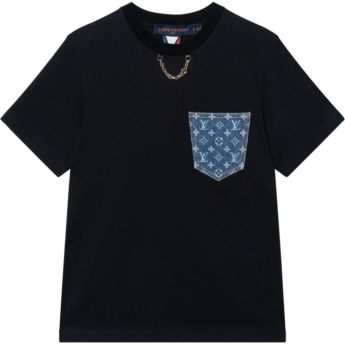 Женская футболка Louis Vuitton SS24 Logo (черная)