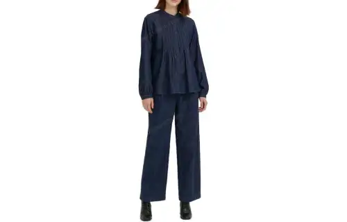 UNIQLO X IDLF Shirts Women's Navy Blue Pointed Collar Moderate Other