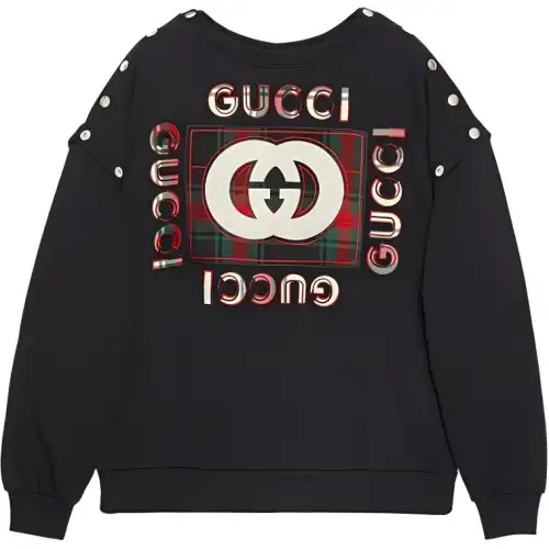 GUCCI Sweatshirts Women's Black Crew Neck Moderate Regular