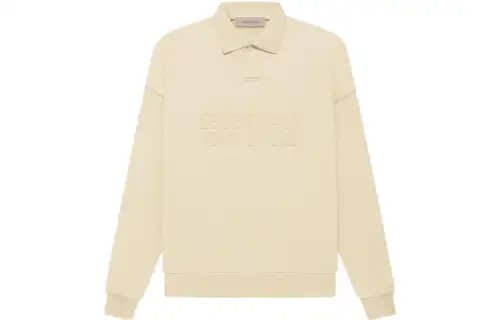 Fear Of God Essentials Polo Shirts Women's Eggshell White Polo Collar Moderate Straight Fit