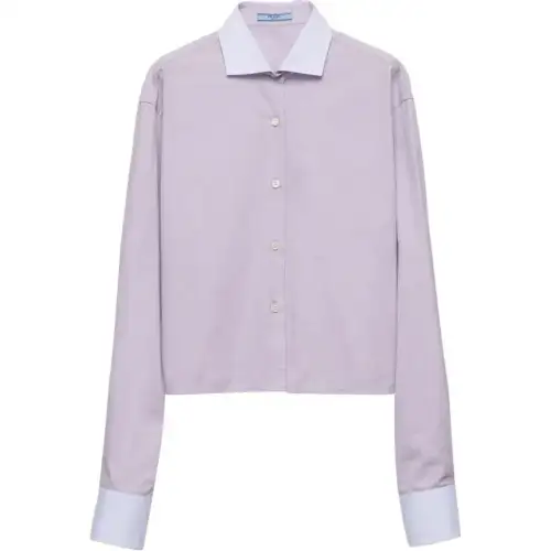 PRADA Contrasting Cuffs Poplin Shirt