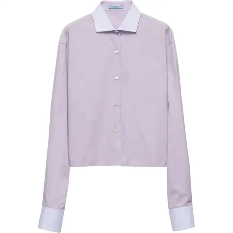 PRADA Contrasting Cuffs Poplin Shirt