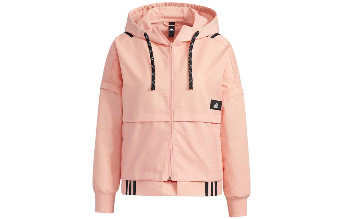 Adidas Jackets Women's Pink Hooded Moderate Other