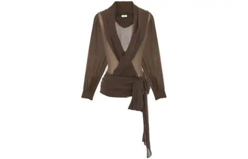 SAINT LAURENT Hooded Wrap Blouse