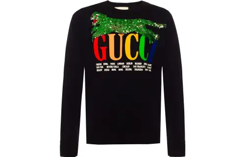 GUCCI Sweatshirts Women's Black Crew Neck Moderate Other