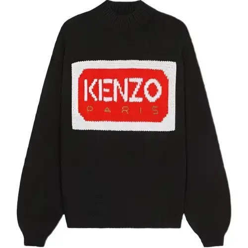 KENZO Logo Intarsia Knit Jumper 'Black'