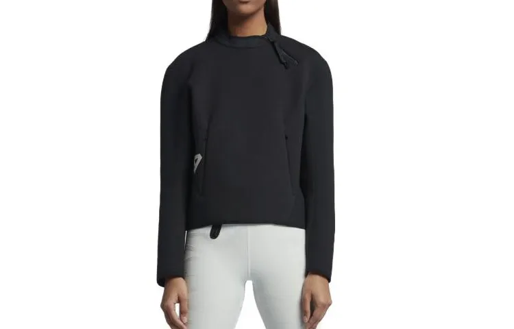 Nike Sweatshirts Women's Black Crew Neck Moderate Regular