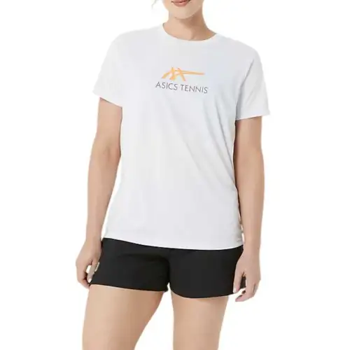 ASICS T Shirts Women's White Crew Neck Moderate