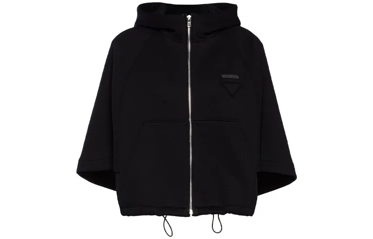 PRADA Jackets Women's Black Hooded Moderate Other